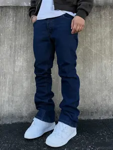 SRETOUU Men's Stylish Simple Solid Baggy Jeans Streetwear Vintage Men Straight Loose Denim Pants Menswear  Classic
