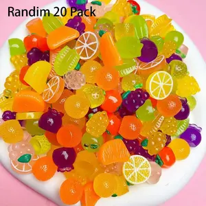 Realistic Resin Night Glow Fruits Vegetables, Cute Miniature Props for DIY Crafts, Fairy Garden Decor, Party Gifts, School Activities