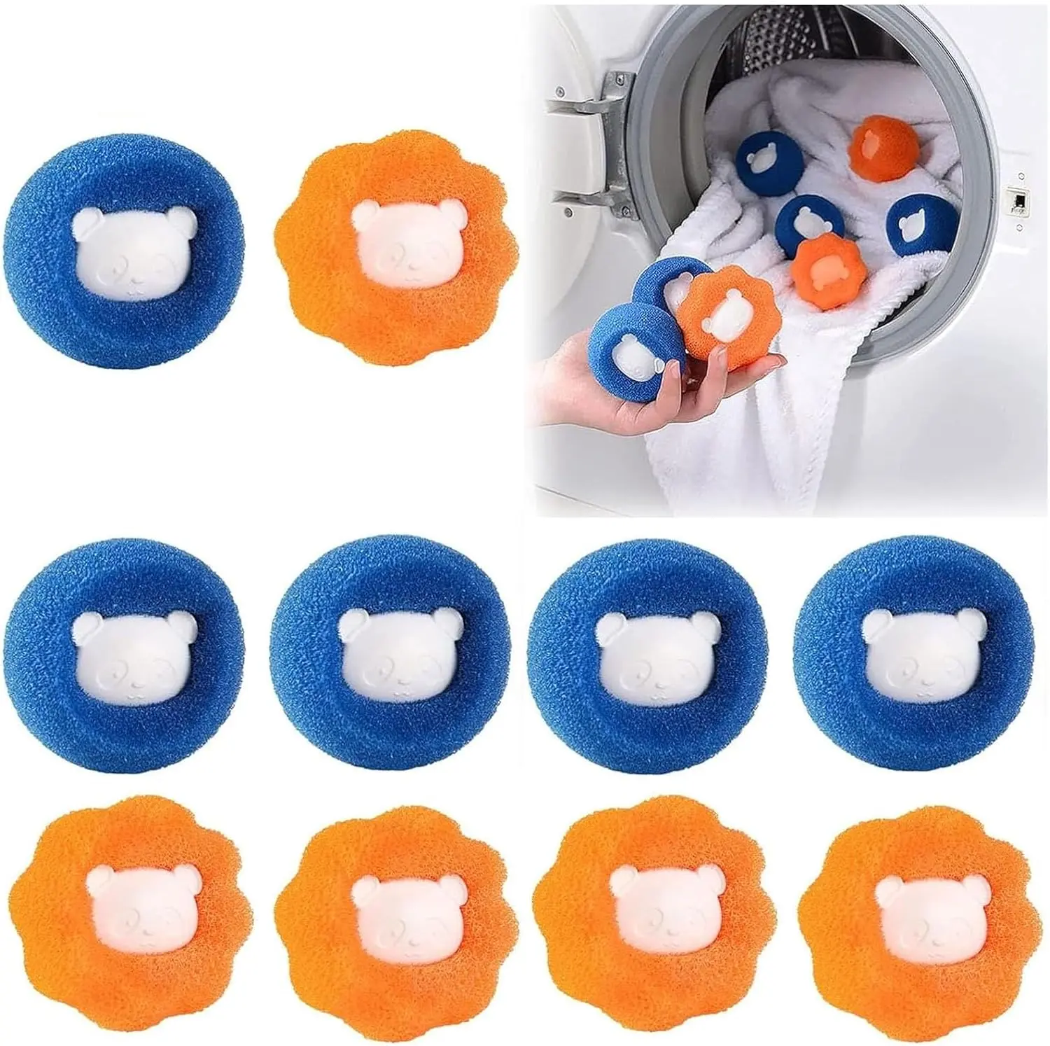 10 Pcs Box-Packed Pet Hair Remover for Laundry, Pet Hair Catcher, Washing Machine Hair Catcher, Dryer Balls for Clothing Dog Cat Pet Fur Remover Home Goods Household Items