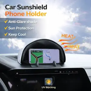 Car Phone Holder Sunshade, Car Navigation Anti-Glare Heat Insulation Cover, Summer High Temperature Resistant UV Protection Case, Universal Smartphone Holder
