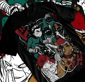 Rock Lee T-Shirt Manga Strip Naruto Gaara Anime Manga Unisex Tshirt Soft Tee