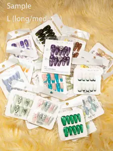 Vera:20sets handmade press-on nails selectable size and length random style