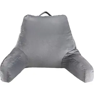 VEVOR Reading Pillow, Extra Large Bed Pillow for Sitting Up with Removable Headrest 3 Pockets, Back Pillow for Bed with Shredded Memory Foam, Pillow with Arms for Reading, Gaming, Resting, GreyVEVOR Super Brand Day