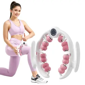 Manual push-pull roller for deep tissue massage, thigh and calf massage tool, waist massage tool, circular foam roller, Relief Roller. Suitable for daily stretching and recovery, as well as body care. Pink summer vitality set.
