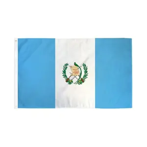 Guatemala Flag 3x5ft Poly Dye-Sublimated with Header Tape & 2 Metal Grommets Bold Colors Double-Stitched Edges