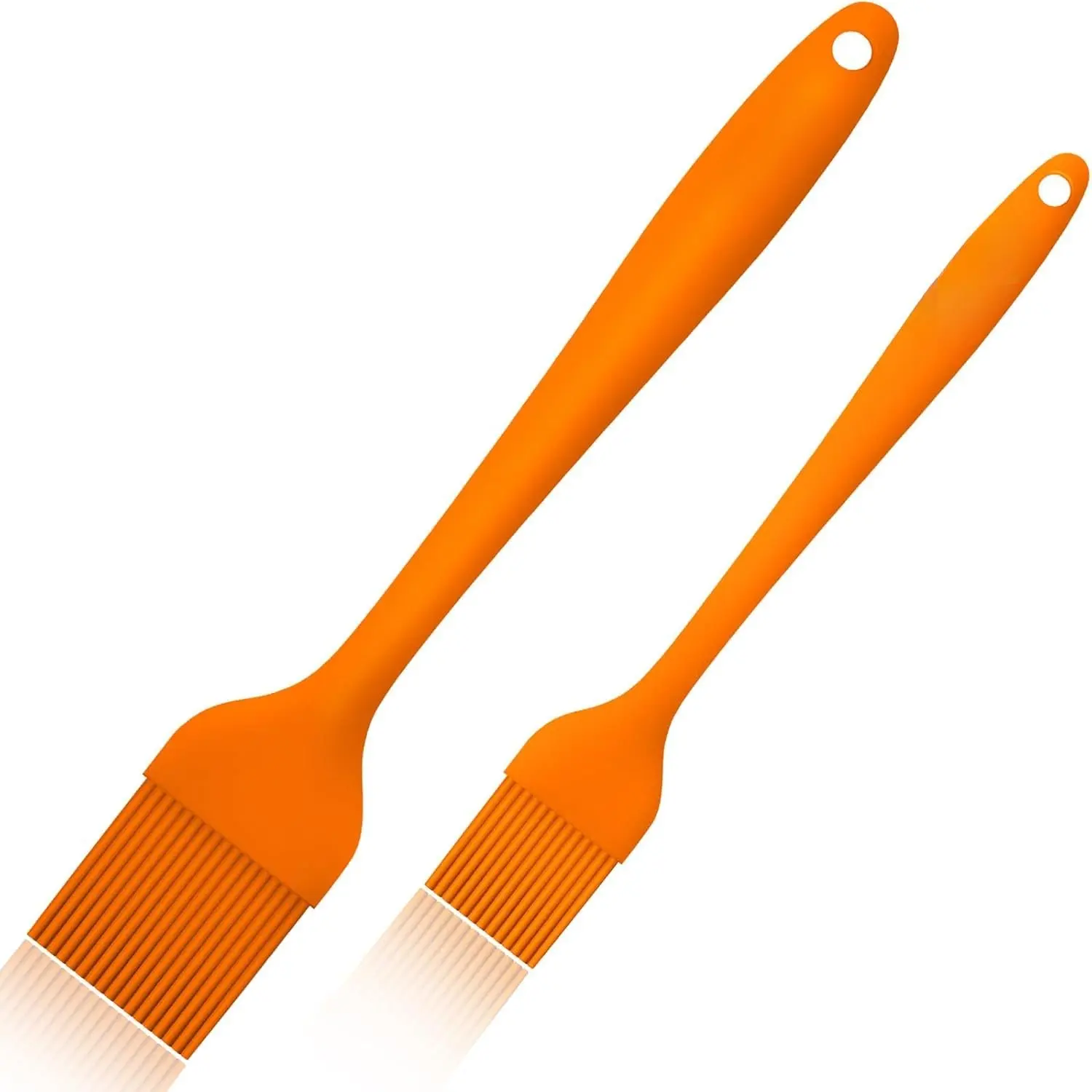 Pastry Brush-  Basting Brush for Cooking,2pcs 10+8 in Heat Resistant  Brushes for Baking, Grilling, Cooking and Spreading Oil (Orange)