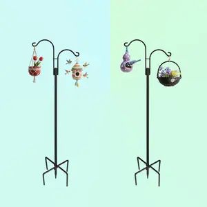 Outdoor Shepherd Hook, Garden Hanger | Thick-Wall Steel, Steady & Stable, Easy Setup