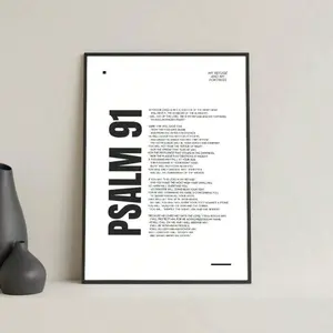 Unframed Canvas Poster, Bible Psalm 91 Theme, Minimalist Wall Art Decor, Single Piece No Frame, Home Decoration, Unframed Art Print