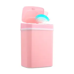 Ninestars 3 Gal 12 L Bedroom or Bathroom Automatic Touchless Infrared Motion Sensor Trash Can, ABS Plastic Rectangular Automatic Garbage Bin