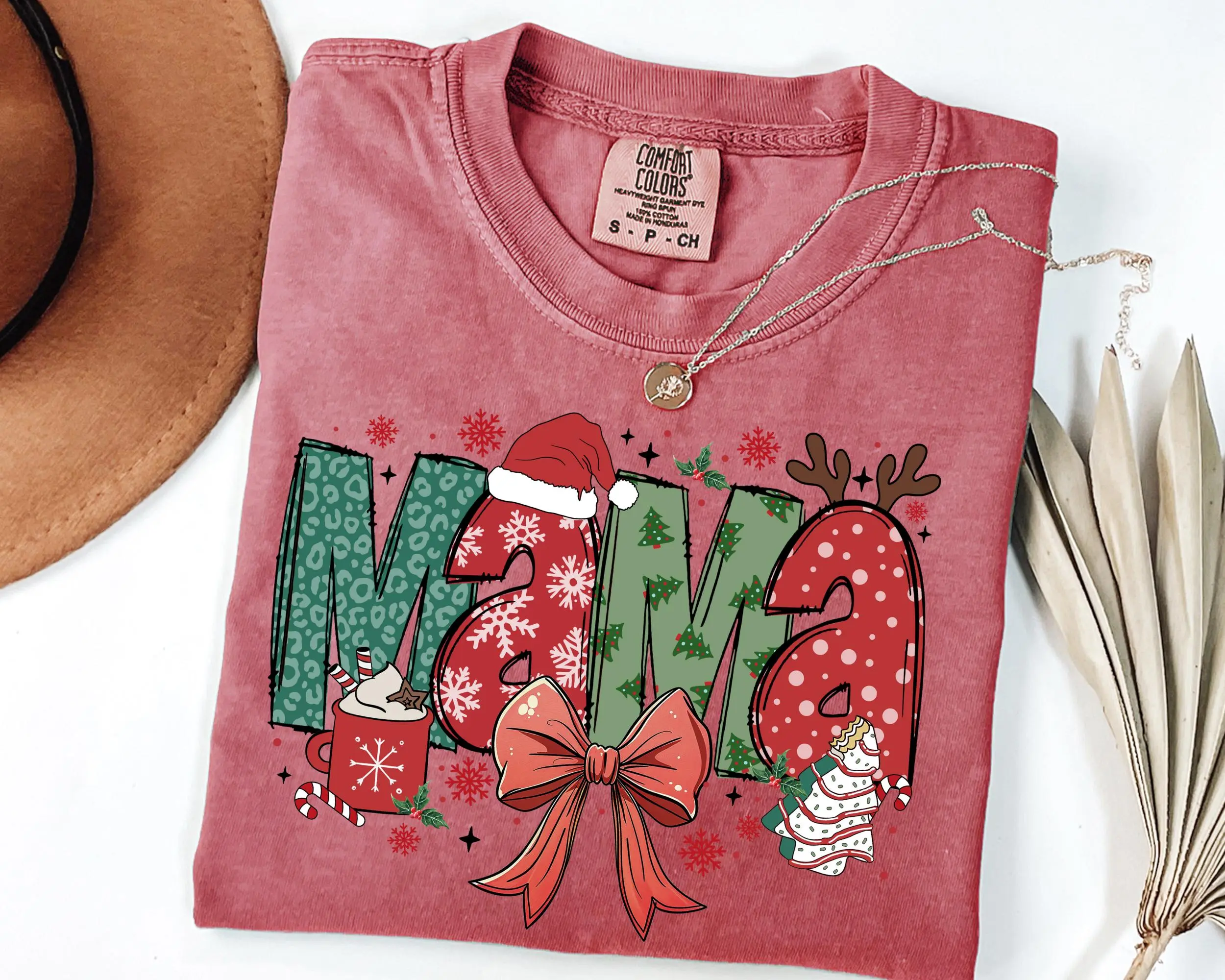 Comfort Colors Christmas Mom Shirt - Holiday Family Christmas Mama Claus Shirt, Festive Mom Tee, Family Christmas Gift