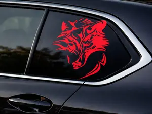 Eye-Catching Wolf Car Sticker - Intricate Design - Peel-and-Stick - Fits Most Vehicles outdoorfun