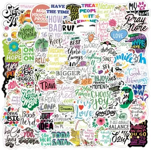 100 count Inspirational Stickers, Motivational Words Stickers for Girl Teen Adult Water Bottle Positive Quote Vinyl Stickers for Laptop Encouraging Affirmation Decal for Teacher Journaling Scrapbook