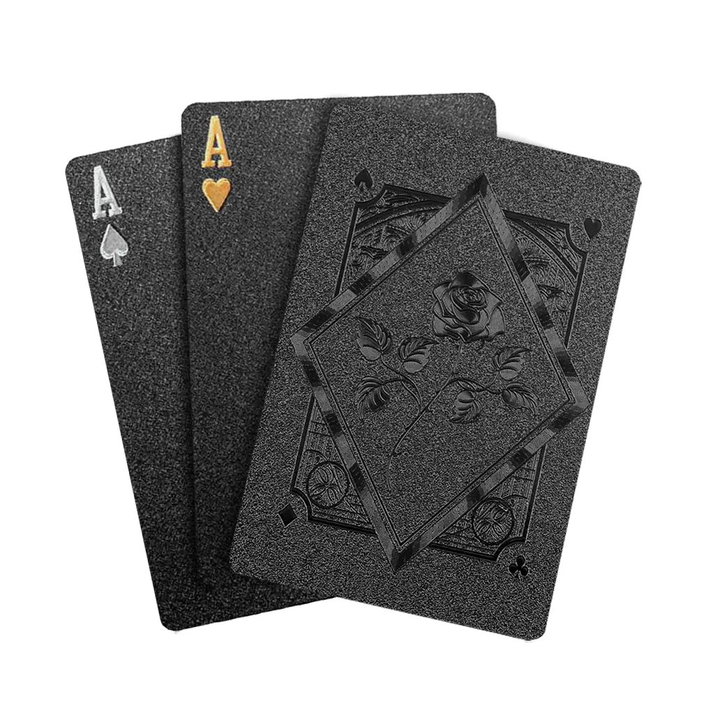 Diamond PVC Rose Playing Cards - 55PCS/Box Waterproof Luxurious Durable Plastic Poker Deck, Party Card Game Supplies for Teens & Adults, Ideal Boy Christmas Gifts for Outdoor Activities, Party Cardsgame