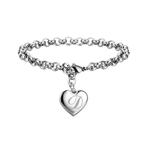 Golden and silver three-dimensional love 26 letters pendant bracelet twist bracelet girl's name jewelry