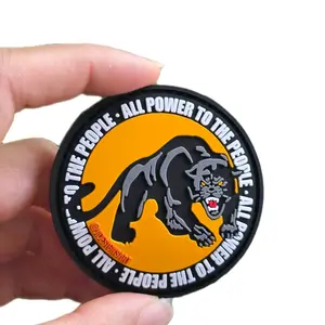 Black Panthers Rubber Hook and Loop Patch