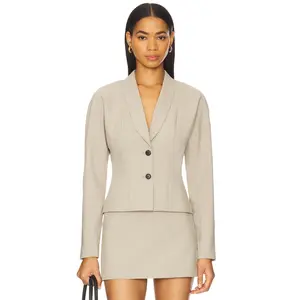 EAVES Liah Blazer Top in Khaki Khaki Green