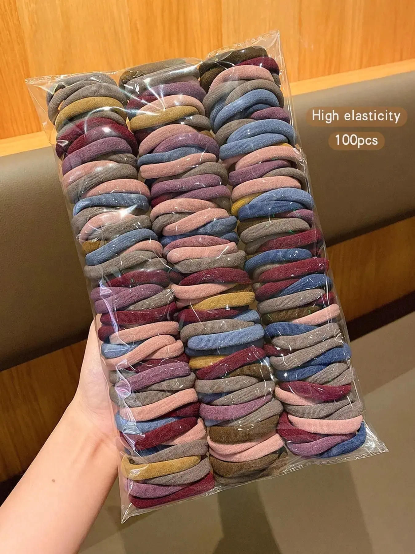 100pcs Women's All-Match Black, Blue, Red High-Elastic Hair Ties No Damage, Scrunchies Bulk, Simple & Minimalist Design, Suitable For Daily Wear, Casual, Party, Commute, Vacation, Face Washing, Makeup