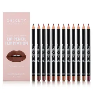 Lip Liner Set 12 Pcs, Warm Nude and Brown Tone Lip Pencils, Creamy Smooth Texture with Matte Finish, Long-Lasting and Smudge-Resistant Formula for Defined Lips and Everyday to Glam Makeup Styles.