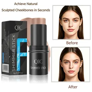 QIC 3-in-1 Multi-functional Makeup Stick, Waterproof & Long-lasting Blush Highlighter Contour Stick, Skin Brightening & Face Sculpting Shading Cosmetic Pen