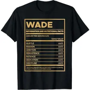 Wade Nutrition Information Amount Per Serving T-Shirt