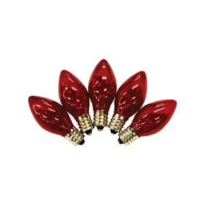 Holiday Bright Lights 9760976 C7 Christmas Light Bulbs, Red, 1 in. - 25 Lights