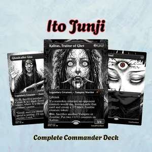 MTG Proxy 100+ Commander Deck – Junji Ito Horror Theme | Dark Psychological EDH Custom Deck | Collector Edition Print | Horror Fan Gift