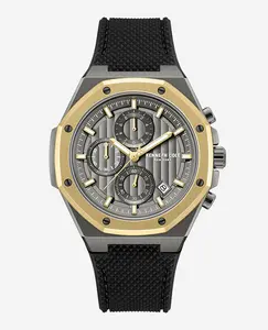 Dress Sport Chronograph Two-Tone Silicone Strap Watch