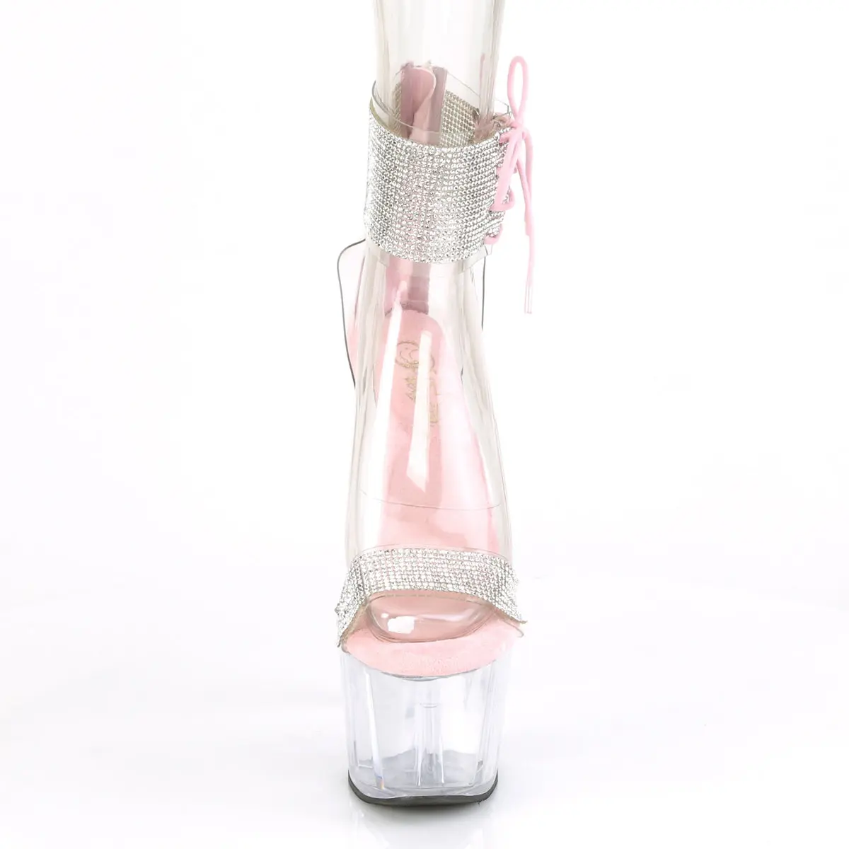 Women's Elegant High Heel Platform Sandals - 7-in Heel, ADORE-727RS Footwear with Clear-Baby Pink Insole, Sandal, High Heels