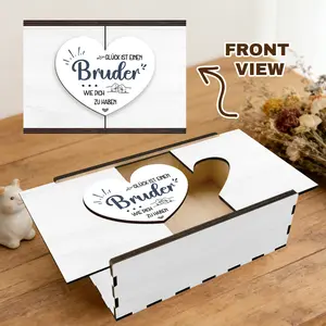 1pc Wooden gift box and clothing box, themed "Happiness is Having a Brother Like You, " suitable as a Christmas/Easter/Father's Day/Mother's Day/birthday gift for family/friends/loved ones, home decoration.