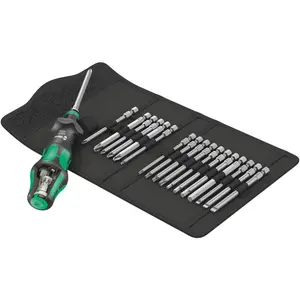 WERA 05057482001 KRAFTFORM KOMPAKT TURBO SET WITH BITS & POUCH METRIC