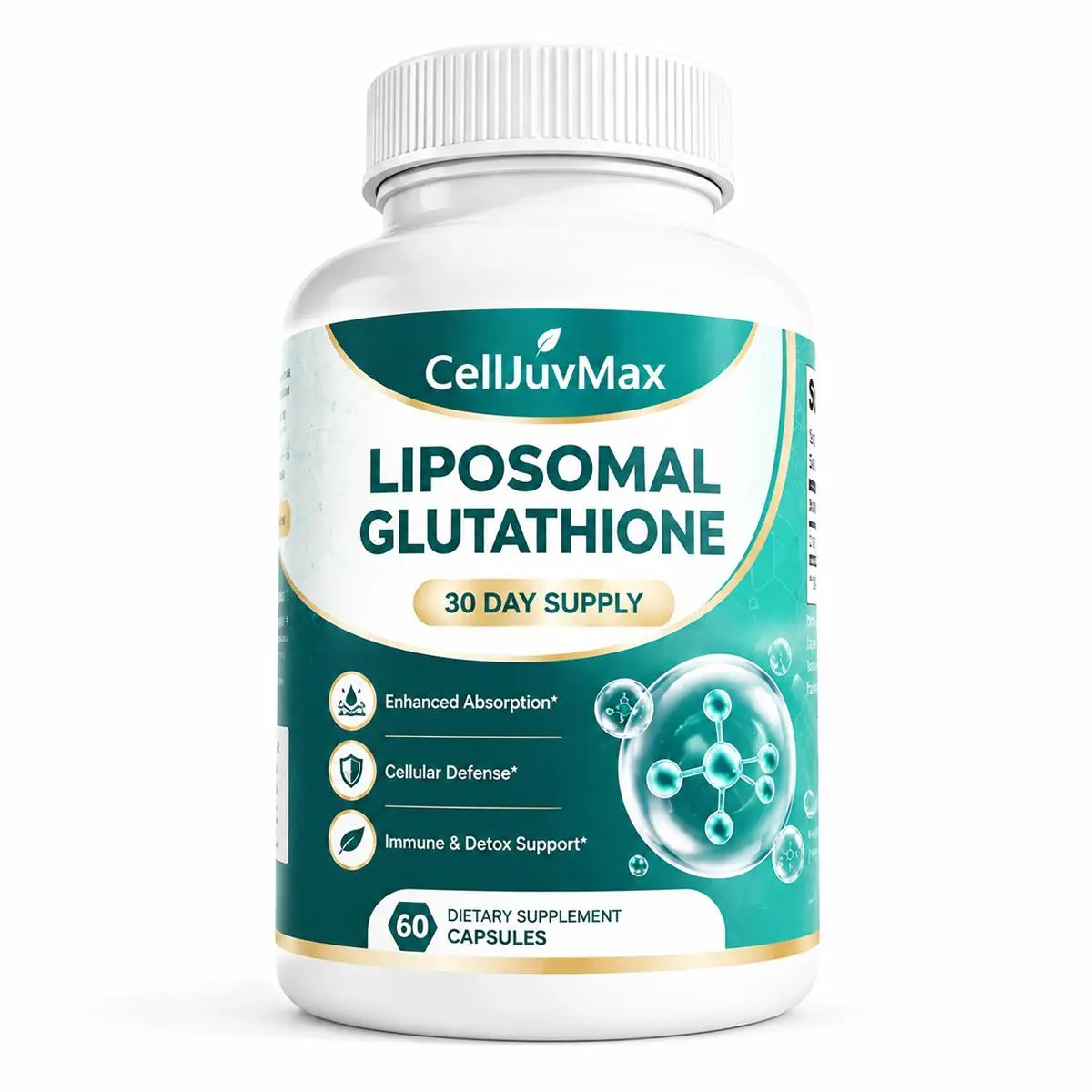Liposomal Glutathione Supplement – Advanced Antioxidant, Skin Brightening, Immune Health & Cellular Detox Support, 60 Capsules