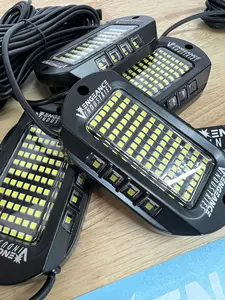 Vengeance Industries 104 LED Pure White Rock Lights Underglow Waterproof IP68 12v DC 9800 Lumens Bluetooth RF Controller Included