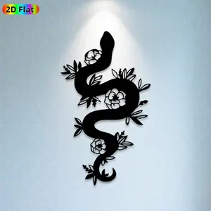 1pc Serpent with Roses Metal Wall Art, Enchanting Serpent Statue Mural, Ideal Gift for New Year, Valentine's Day, Serpent Decor Enthusiasts, Rust-Resistant Metal Wall Decor Wall Sculptures, Unique Floral-Infused Metal Wall Art for Serpent Enthusiasts