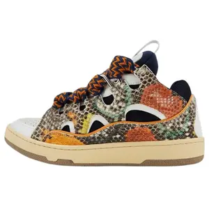 Lanvin Curb Leather Sneakers for Men: Low-Top Casual Athletic Shoes Trending Shoes, House White Official Shoes to Get / Maison Mihara