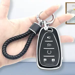 Car Key Case With Braided Keychain, Portable Car Key Storage Bag, Car Key Cover, Car Key Holder, Car Interior Accessories, Car Key Protector, Key Fob Protector For Chevrolet Malibu Captiva Volta Epica Cavalier Cruze