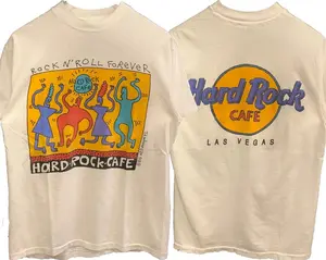 Vintage Styles 90s Hard Rock Cafe Shirt, Vintage Graphic Tees For Men, Classic Cotton Top Menswear Womenswear Streetwear  Shortsleeve Casual