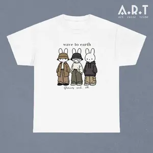 Wave To Earth Miffy Shirt New T shirt Vintage All Sizes Casual Crewneck Shortsleeve Menswear T-Shirt