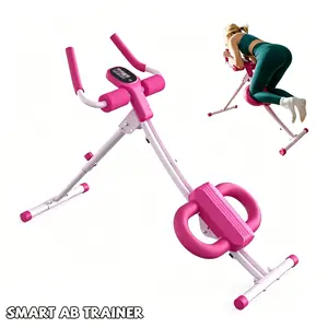 Adjustable Ab Trainer Machine with LCD Monitor, Foldable Ab Exercise Machine for abs, Arm, Leg, Buttocks, Core & Ab Trainer at Home Gym, Workout Equipment outdoorfun