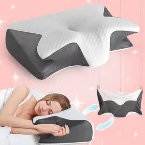 Supportive Memory Foam Neck Pillow, 1 Count Soft Pillow with Breathable Washable Pillowcase, Soft & Comfortable Neck Pillow for Side, Ergonomic Memory Foam Back & Stomach Sleepers Pillows, Room Accessories, Memory Foam Cushion, Premium Memory Foam