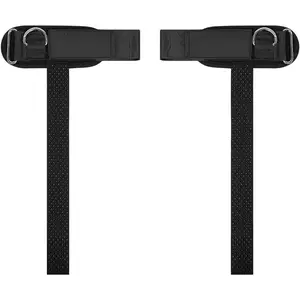 14.5" Lifting Straps with Cushioned Wrist Cuff, Cotton Construction, Anti-Slip Silicone Beads, and 5mm Steel D-Ring for Free Weights & Cable Training