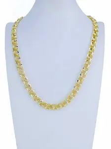 Hip-Hop Punk Style Infinity Symbol 14k Gold-Plated Zinc Alloy Thick Chain Motorcycle Accessory, Stylish and Durable Jewelry