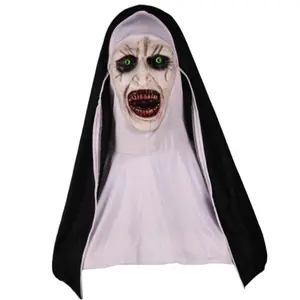 Conjuring 2 Nun Scary Latex Mask Horror Headgear Halloween Cosplay Prop