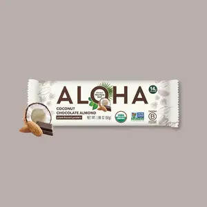 ALOHA Coconut Chocolate Almond Protein Bar | 12 Bars | 14g Plant Protein, 4g Sugar | Certified USDA Organic, Vegan, Gluten-Free | Real Coconut, Almonds & Chocolate