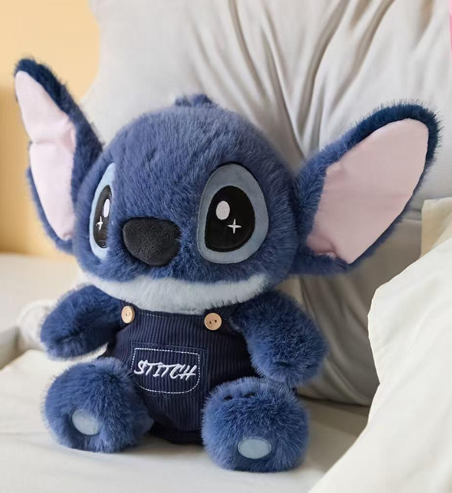 Disney Stitch Plush Doll with Overalls Cute & Soft Stitch Hoodie Trandy Adorable Street Style Stuffed Animal, Perfect Ideal Christmas Holiday Shopping Gift for Kids & Fans Valentine Gift for Girlfriends