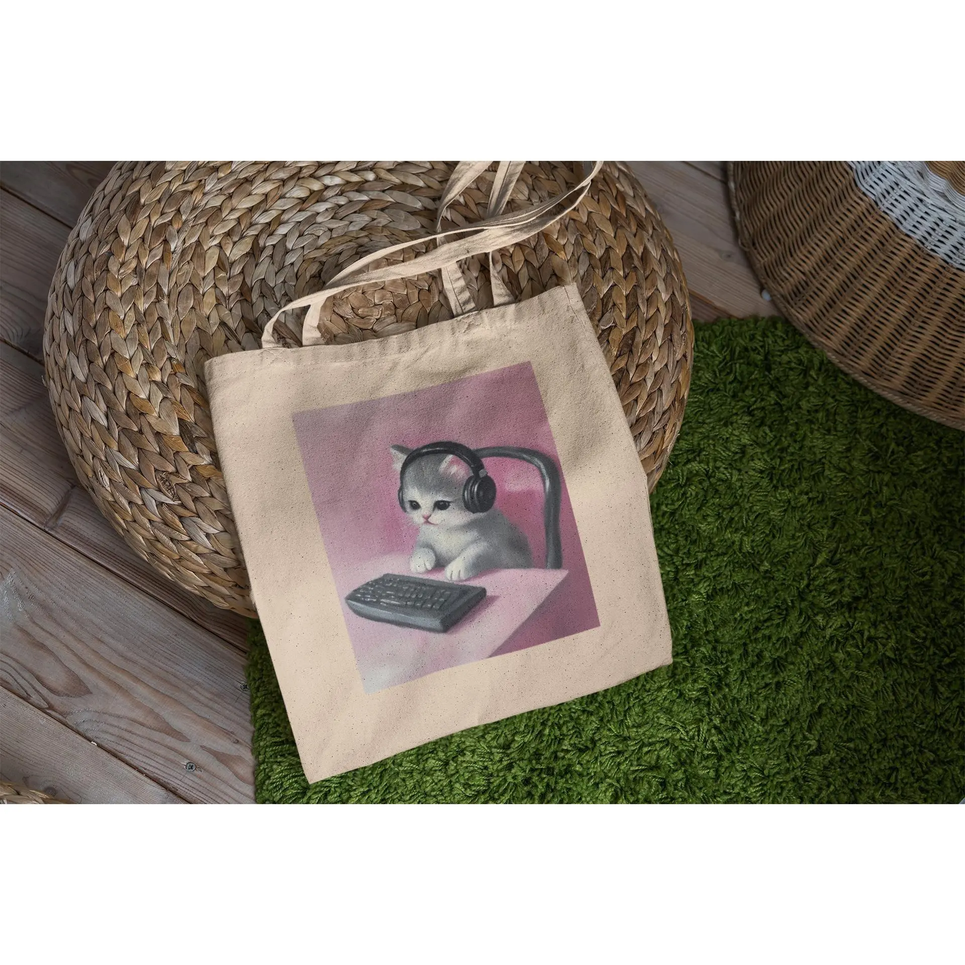 Pink Gaming Kitty Tote Bag