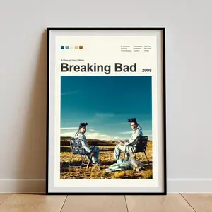 Breaking Bad Poster, Breaking Bad Print, Movie Poster, Living Room Poster, TV Show Poster, TV Show Print, Minimalist Movie Poster, UnNo Framed 18413 Artistic Decor