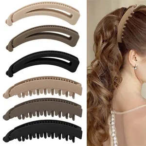 6PCS Banana Clip, Matte Banana Hair Clips for Women Thick Thin hair, Medium Strong Hold Ponytail Bun Holder