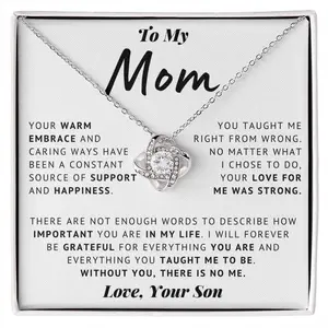 My Mom Thank You | Meaningful Gift for Mom From Son, Custom Necklace for Mama, Thoughtful Present for Christmas, Birthday, or Mother's Day, Sentimental Jewelry Keepsake, Xmas Bonus for Step-Up Mom, Heartfelt Appreciation Gift for Special Occasions