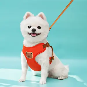 Pet Harness Leash Set, Soft Cute Cartoon Design, Breathable Non-Straining Chest, Anti-Slip, Pet Travel Safety Harness Leash