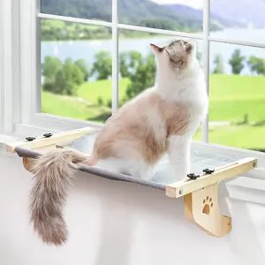 Adjustable Cat Window Perch Hammock Multi Purpose Pet Lounge for Window Sill Desk Cabinet Cozy Cat Bed with Reinforced Support Quick Setup Foldable for Space Saving